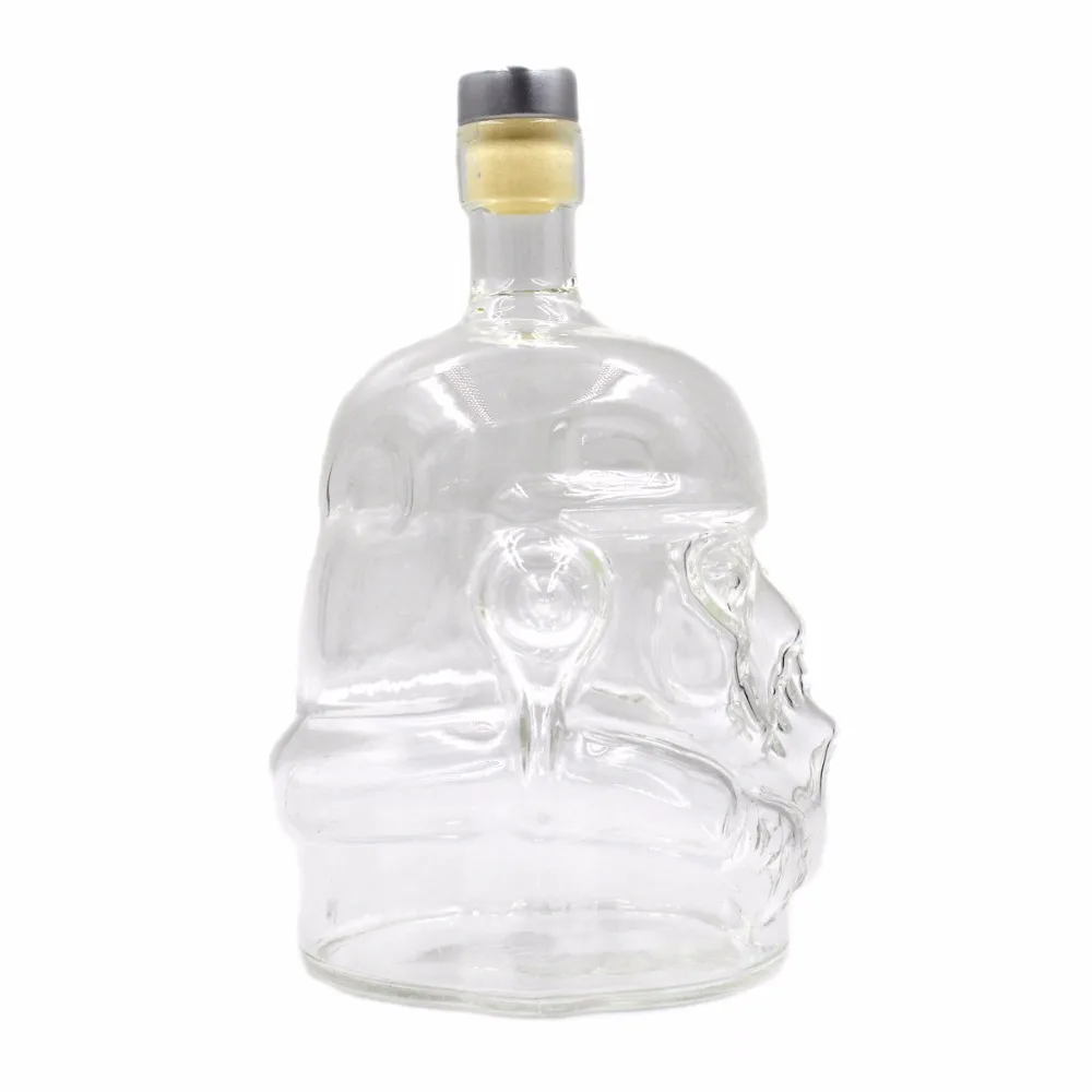 As picture show Portable Traveing Glass Cup Water Bottle Vase for Decoration DIY Water Bottle Star Wars Stormtrooper Helmet Glass Vodka Whisky - Цвет: As picture show
