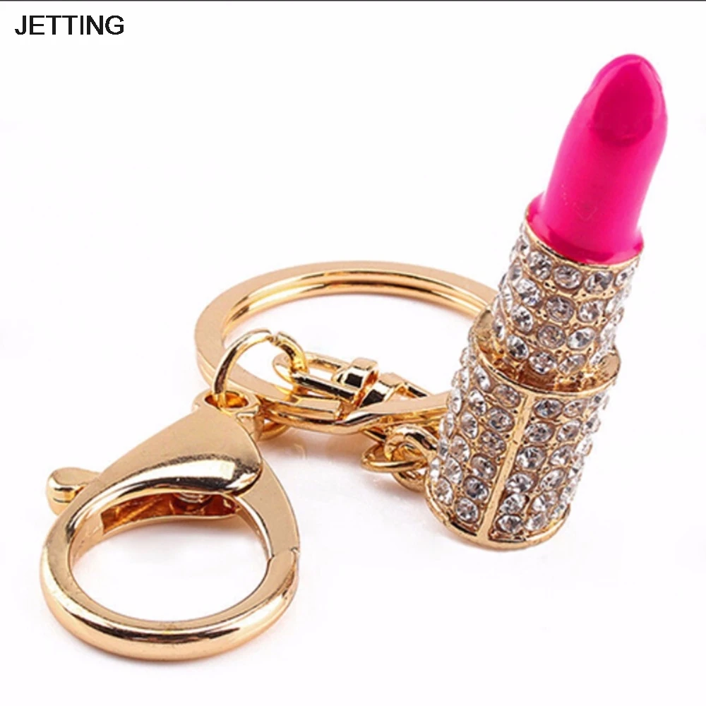 1 шт. Кристалл Помада со стразами брелок Золотой шарм кулон сумка кошелек