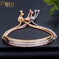 pera fashion ladies adjustable size summer style jewelry micro pave aaa cubic zirconia briliant women party charm bracelet b058