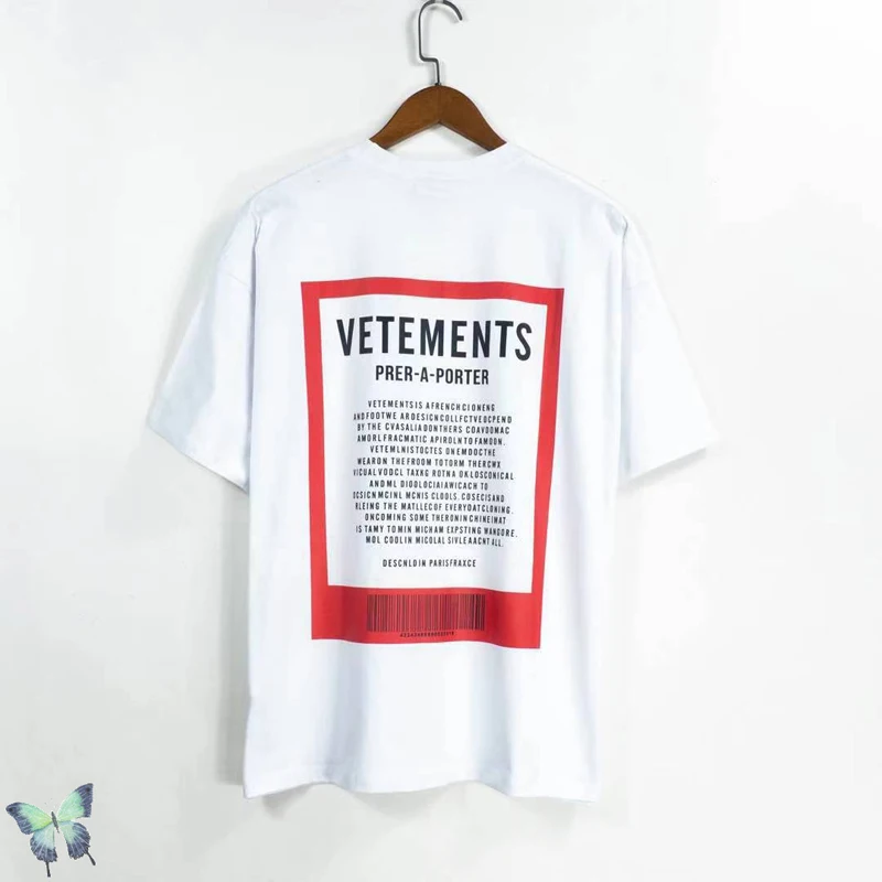 

Vetements T Shirt Big Box Logo Bar Code Men Women VTM T-shirt Oversize
