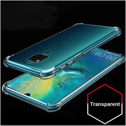 Прозрачный Синий цвет для huawei mate 20X5G Чехол подушки безопасности буфера полная защита чехол для huawei mate 20 X TPU задняя крышка mate 20x - Цвет: Прозрачный