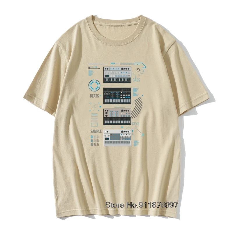 Футболка мужская с круглым вырезом Базовая Серия ключей Korg Volca музыкальная