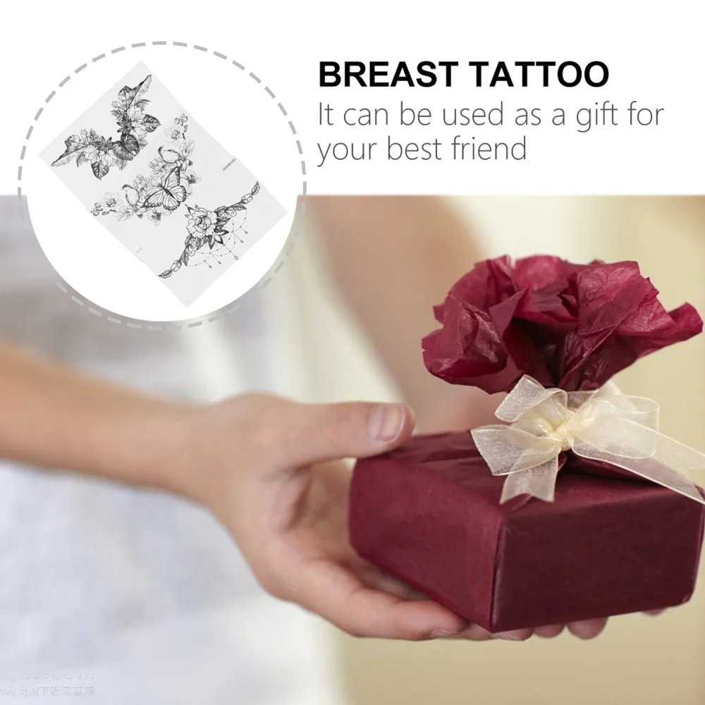 

6 Sheets Belly Breast Temporary Waterproof Body Stickers for