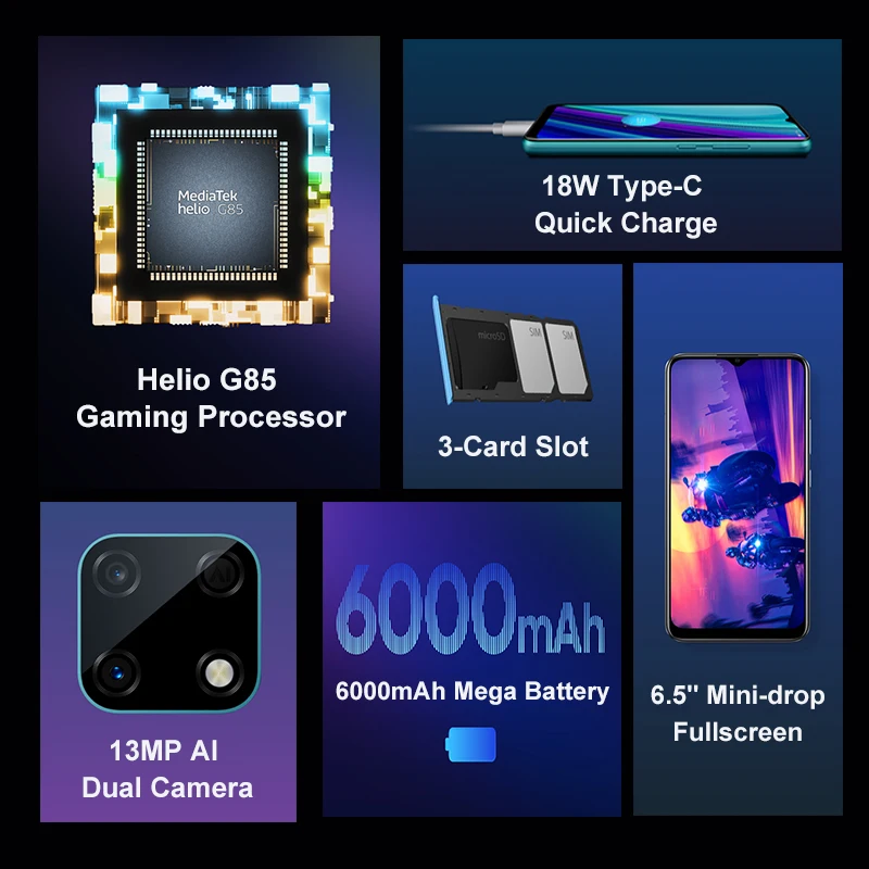 global version realme narzo 30a smartphone 4 64gb helio g85 6 5 inch fullscreen 6000mah 18w 9v2a quick charge mobile phones free global ship