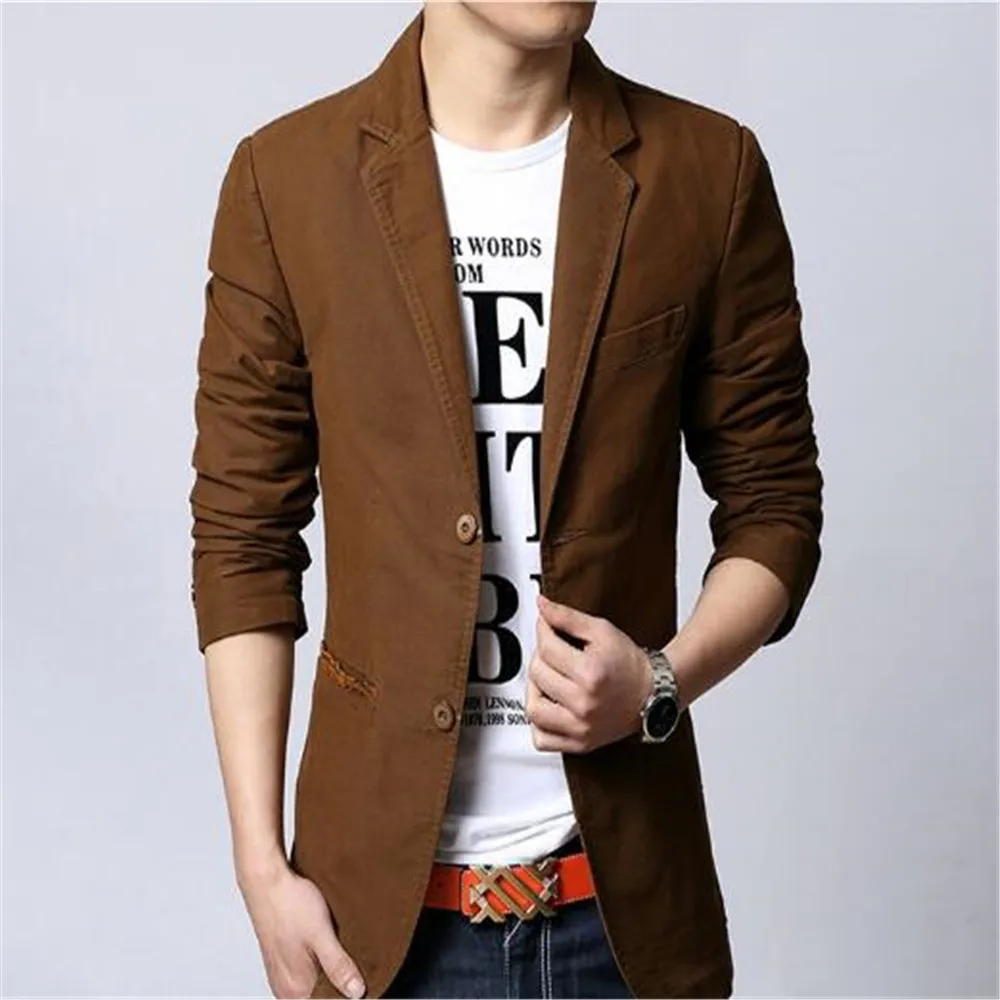 

Spring Autumn New Men's Two-Button Suit Casual Korean Jacket Coat Clothes Outerwear