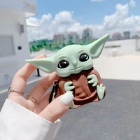disney cartoon anime figures baby yoda suitable for airpods 12 earphone sleeve silicone bluetooth headset protective case
