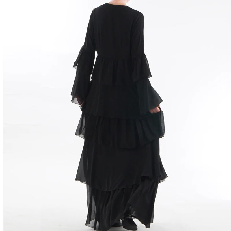 Мусульманское платье Abaya в Дубае женское Плиссированное кимоно с рюшами