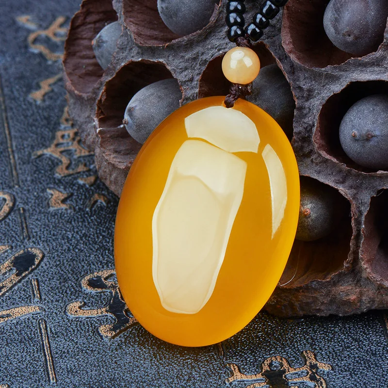 

Natural yellow jade pendant hand carved drop jade pendants jade necklace women fine jade jewelry rose gold