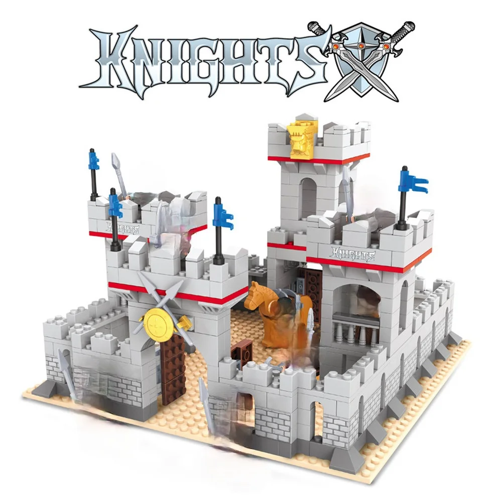 

686pcs Knights King's Gate Guard Kingdom Ausini 27906 686pcs Urban Medieval Knight Castle Building Block 8 Toy birthday Gifts