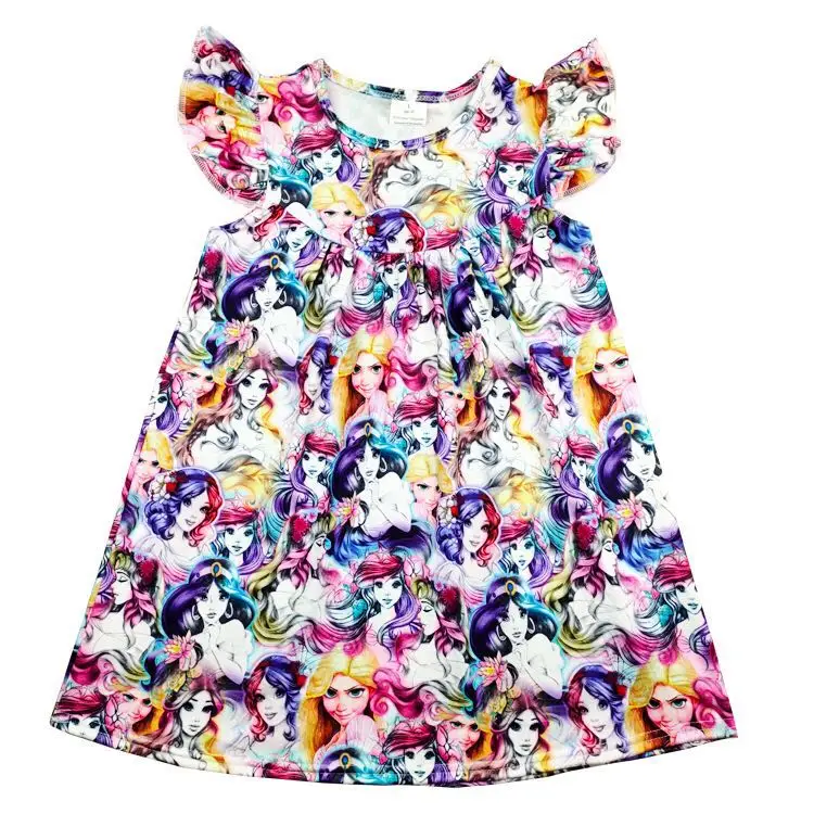 Лидер продаж 2020 платье принцессы детское с жемчугом и принтом персонажей для