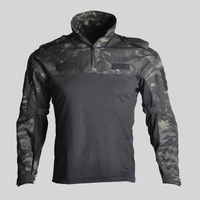 outdoor training suit camouflage frog suit fg tactical lapel long sleeved top mens t shirt