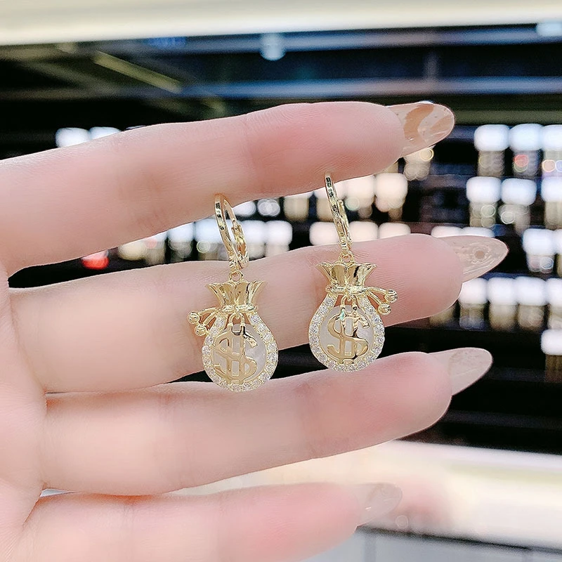 BanFu элегантные милые маленькие долларовые деньги Висячие серьги для женщин