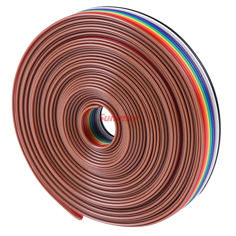 Smart Home Hot 5meters Ribbon Cable 10WAY Flat Color Rainbow Ribbon Cable Wire Rainbow Cable 10P Ribbon Cable 28AWG