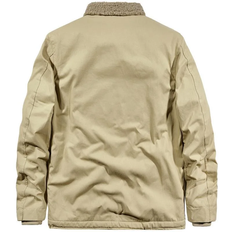 2021 Men Winter Jacket New Cashmere Blouson Home Male Lapel Business Coat Warm Thick Splice Cotton Velvet Overalls parkas