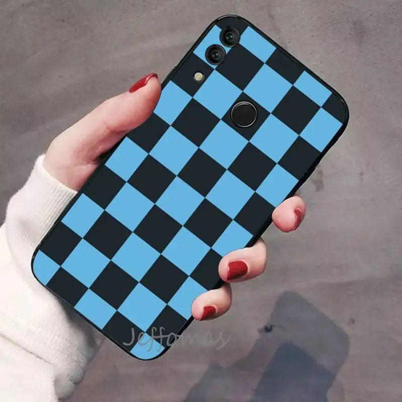 

Checkerboard Checkered Phone Case For Huawei Honor 7C 7A 8X 8A 9 10 10i Lite 20 NOVA 3i 3e