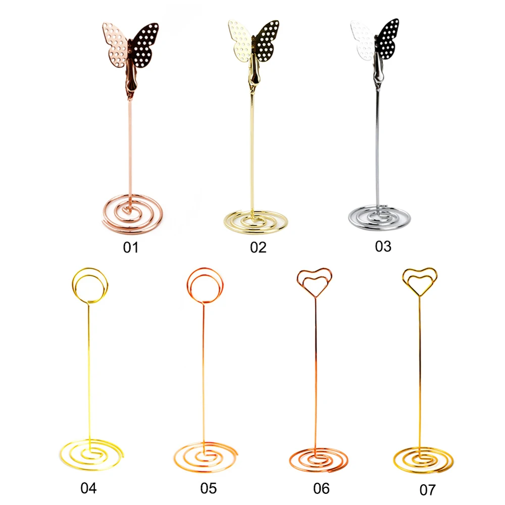 10 шт. держатель для банкнот в форме бабочки сердца круглой формы металл золото