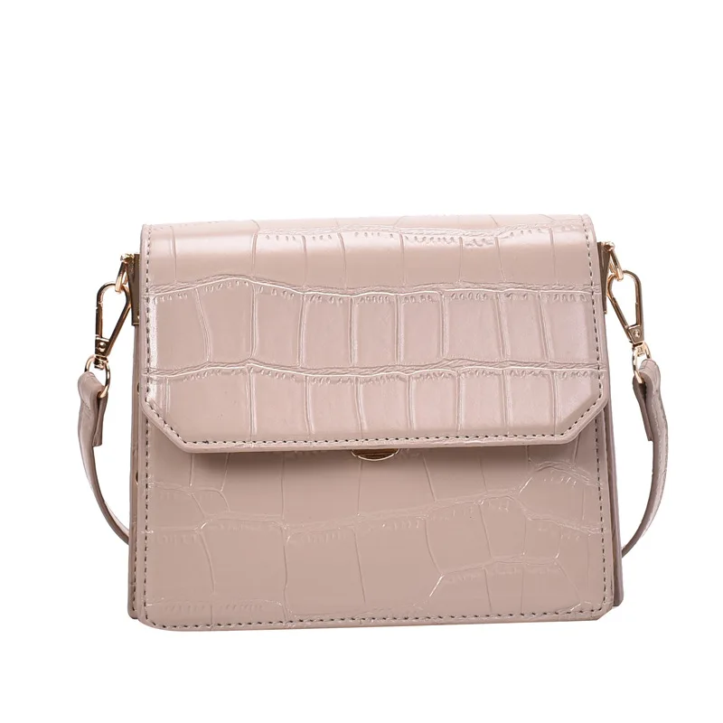 

SWDF Women Bag 2021 Fall New Fashion Stone Pattern Small Square Bag Fashion Women Bag Shoulder Bag Messenger Bag