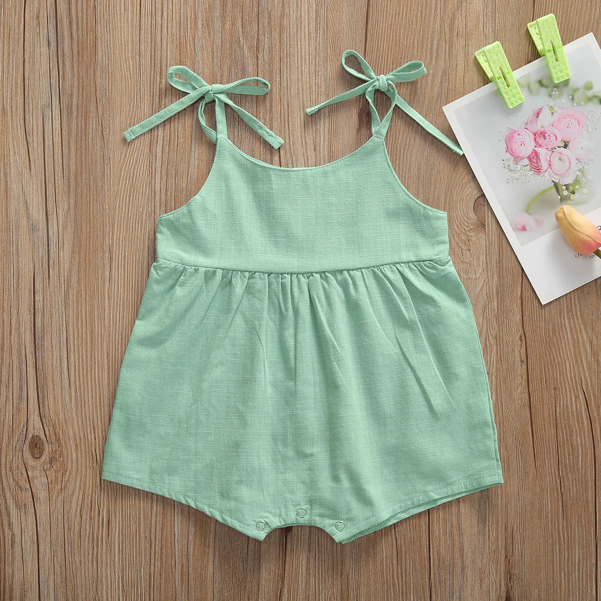 2020 летняя одежда для малышей однотонные боди новорожденных девочек Комбинезоны