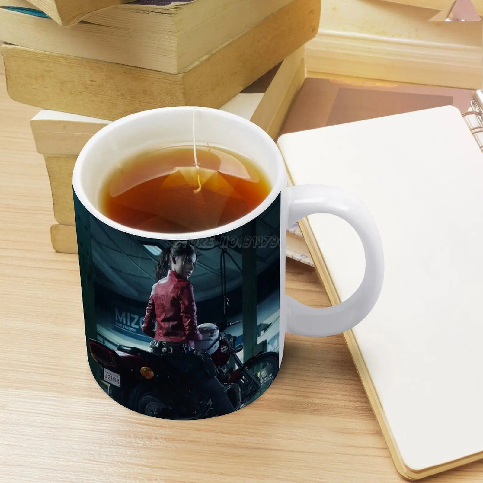 2 РЕМЕЙК-КЛЭР Белая керамическая кружка для кофе 330 мл "Домашняя молочно-чайная чашка и кружка" для путешествий в подарок друзьям Леону Кеннеди из Раккун-Сити.