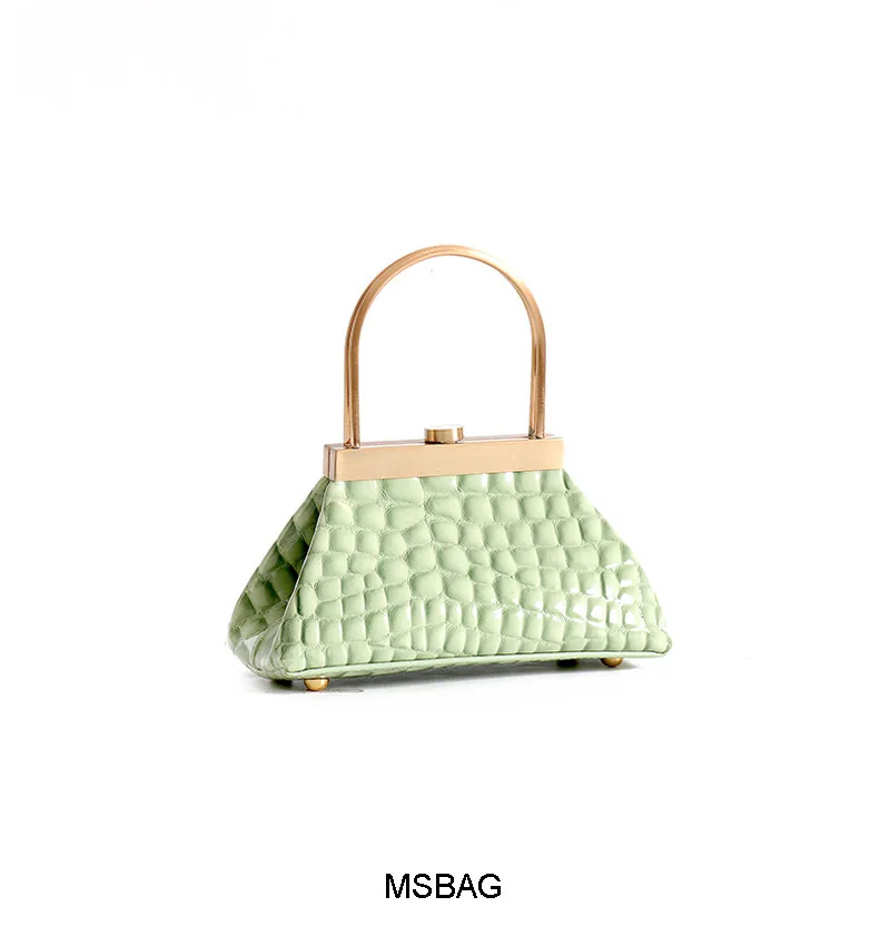 

Xiaoning Popular clip bag new leather crocodile women's bag in 2020