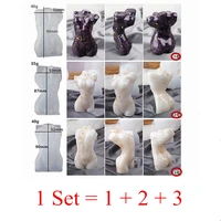 3pcs 3d human body silicone mold female naked body diy art sculpture fragrance form for candles making