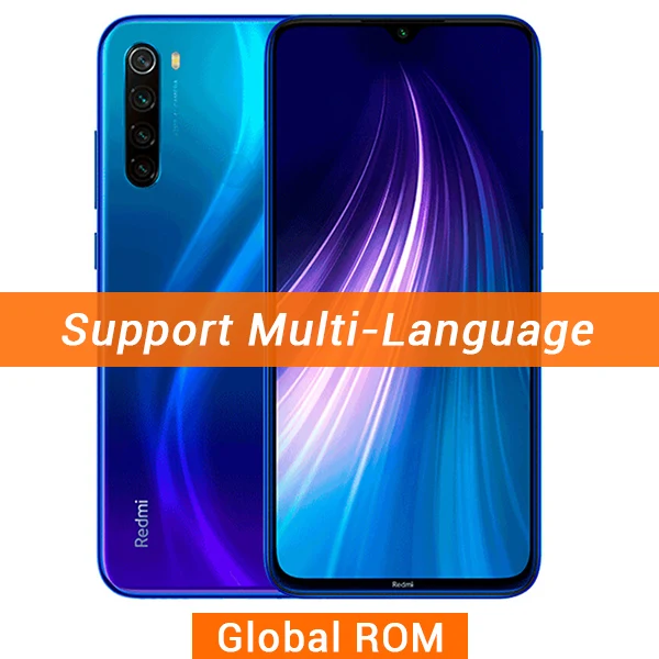 Мобильный телефон Xiaomi Redmi Note 8 с глобальной прошивкой, 4 Гб ОЗУ, 64 Гб ПЗУ, Восьмиядерный процессор Snapdragon 665, четырехъядерный процессор 48 МП, камера 6,3 дюйма, экран 4000 мАч - Цвет: Global ROM Blue