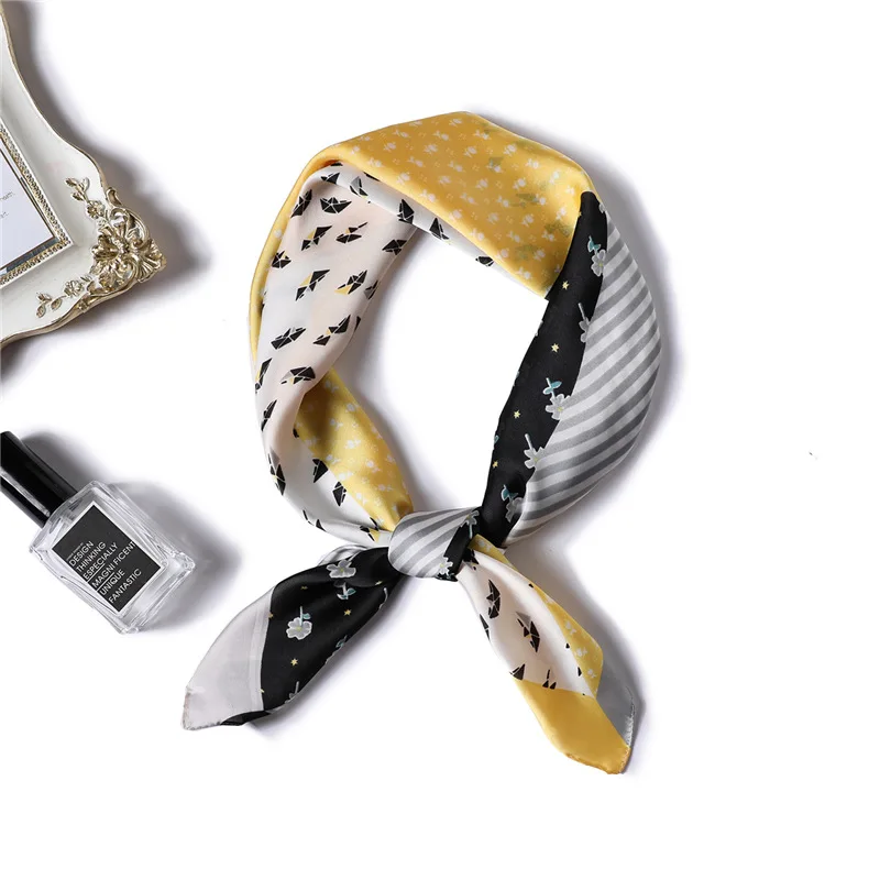 2021 весна лето новый шелковый шарф женский модный пэчворк шейный платок для леди