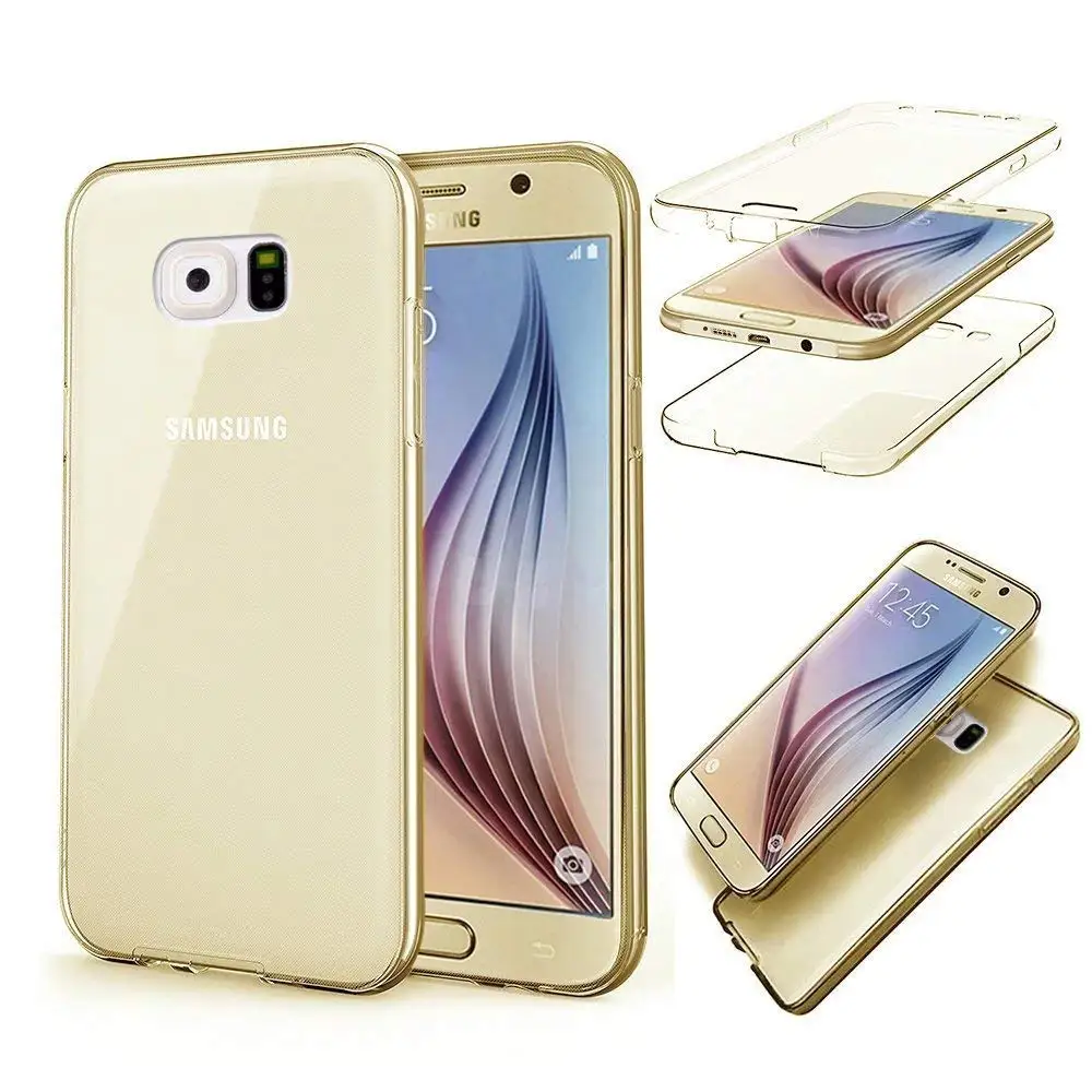 Gold 360 Полный корпус чехол для samsung Galaxy A7 A750 A6 A8 J2 J4 J6 J8 J3 J5 J7 S5 NEO S6 S7 край S8 S9 Note 8 9 крышка - Цвет: Gold