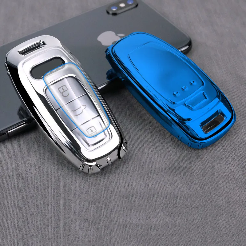 Мягкий чехол для ключа из ТПУ автомобиля Audi A6 C8 A7 A8 Q8 2018 2019 полный Чехол