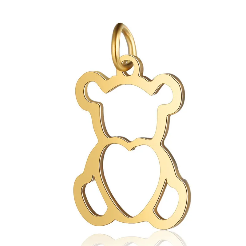 X-ROYAL 5 шт./лот стильная футболка с изображением персонажей видеоигр полые животного подвески ожерелья формы изящная нержавеющая сталь браслеты с медведями серьги амулеты «сделай сам» - Цвет: Gold