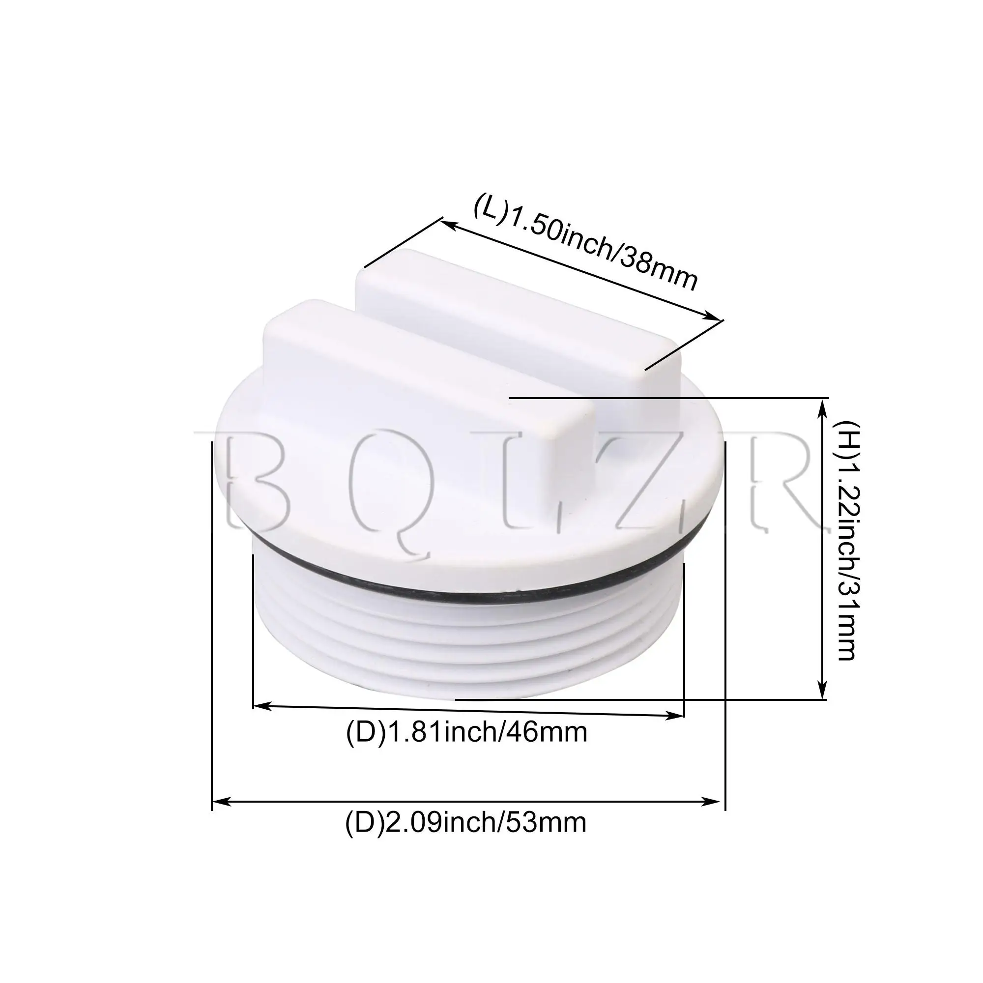 

BQLZR Threaded Pool Return Line Plug White 1.5" Filter Drain Plug with O-Ring