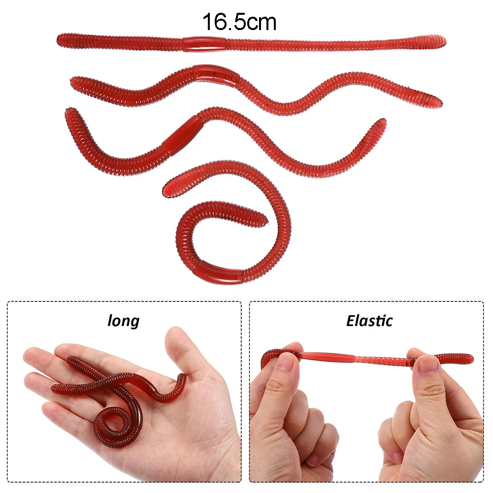 

10Pcs Lifelike Earthworm Worm Soft Stretchy Trick Toy Halloween Party Props stress relief toys entertainment gags practical joke