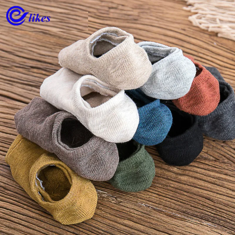 Носки мужские хлопковые невидимые теплые Нескользящие из силикагеля махровые 3