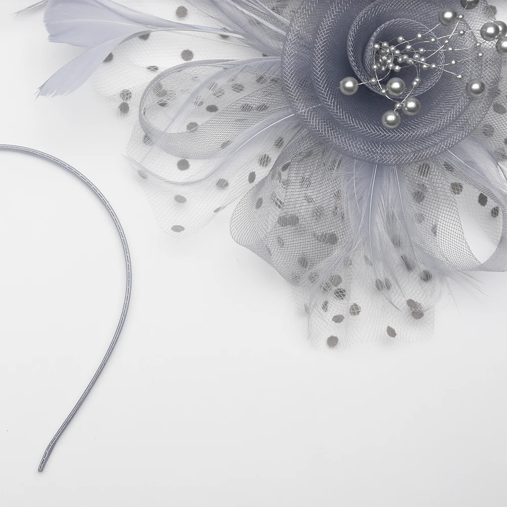 

Feather Fascinators Hat,Women's Girls Flower Mesh Cocktail Tea Party Kentucky Derby Hat Headwear with Hair Clip