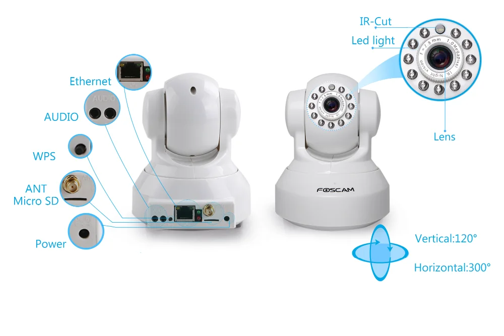 Foscam FI9816P Plug and Play 720P HD H.264 беспроводная ip-камера с функцией панорамирования и наклона с функцией ночного видения 8 м