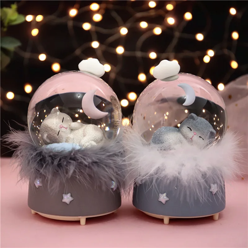 10*15 8 см kitty Plume хрустальные снежные глобусы стеклянная музыкальная шкатулка