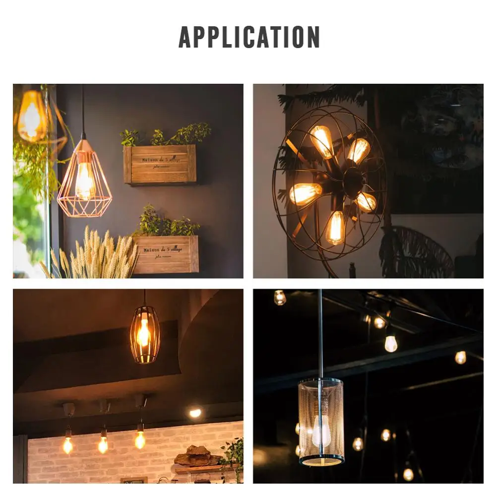 Винтажная лампа накаливания Эдисона E27 Ретро 220 В 40 Вт ампула антикварная T10 T30 G95 T45