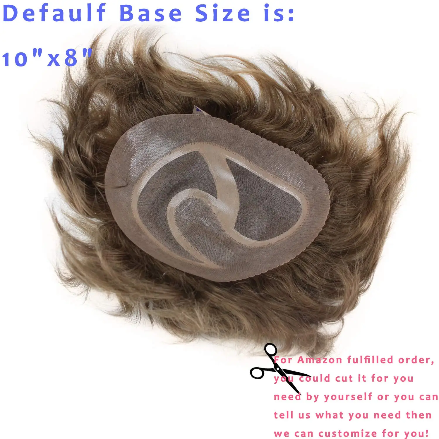 

Toupee For Men Hair Pieces 100% European Virgin Human Hair Replacement System For Men 10"x8" Toupee Men #18 Light Brown Color