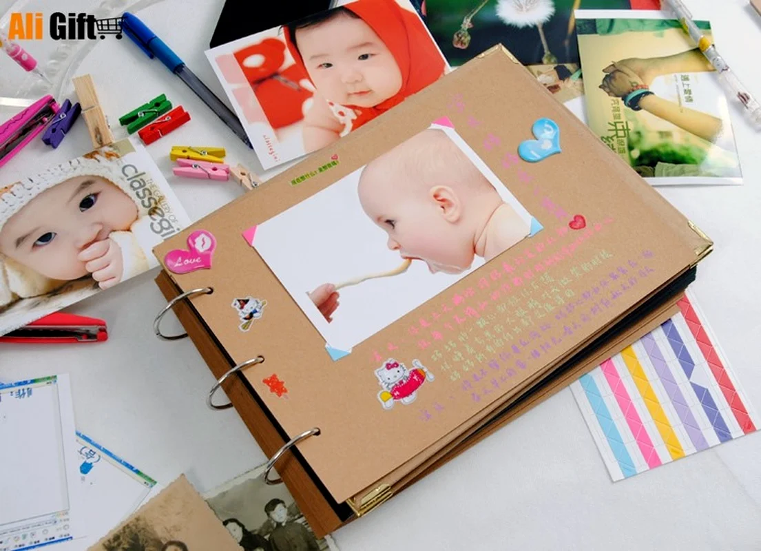 Лидер продаж креативный черный фотоальбом сделай сам с картой размер А4 10