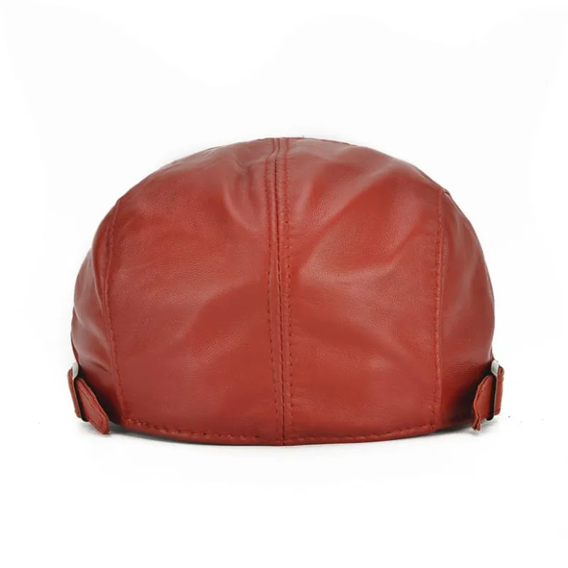 

T-MAC Men's Leather baseball Cap brand new style Genuin leather rivet beret newsboy belt hunting gatsby black caps hats