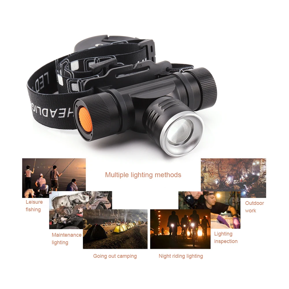 

Mini led headlamp xml2 usb charger led headlight zoom focus 18650 battery waterproof headlight head torch for running camping