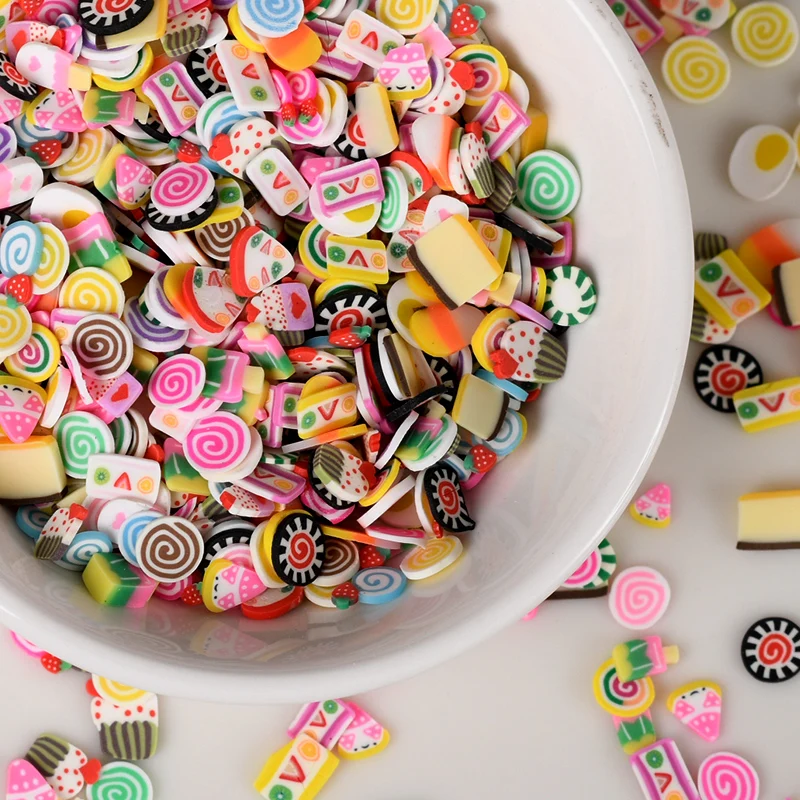 

20g/Package Mini Cakes Candys Mix Slices Addition Nail Art Slime Fruit Charm Filler For DIY Accessories Supplies Decoration Toy