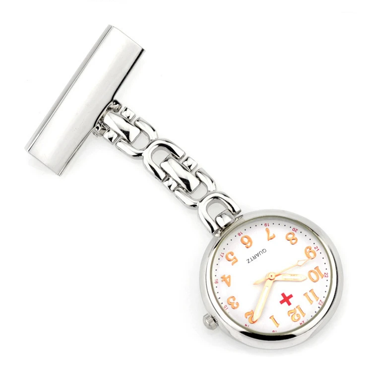 Модные кварцевые карманные часы для медсестер-врачей из нержавеющей стали с