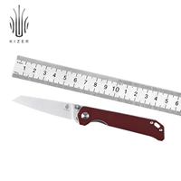 kizer folding knife begleiter mini v3458rn3 2021 new red micarta handle ball bearing knife with thumb stud designed by azo