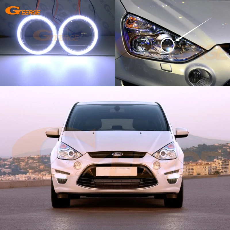 Отличный COB комплект светодиодов глаза ангела halo кольцо ультра яркое для Ford S Max 2006