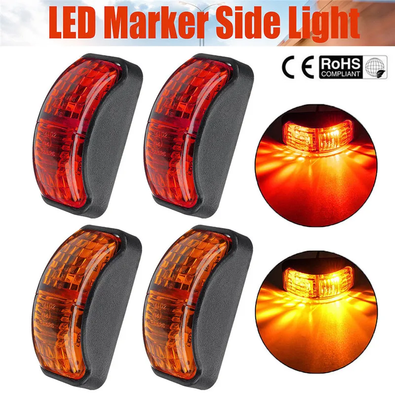 

4PCS 12 v Truck LED Lights 2LED Side Marker Light Blinker Truck Trailer Lights Tail Light Trailer Van Waterproof