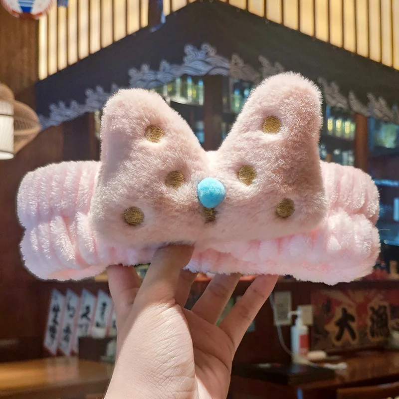 

AWAYTR New Fruit Coral Fleece Wash Face Bow Hairbands For Women Girls Headbands Headwear Hair Bands Turban Hair Accessories