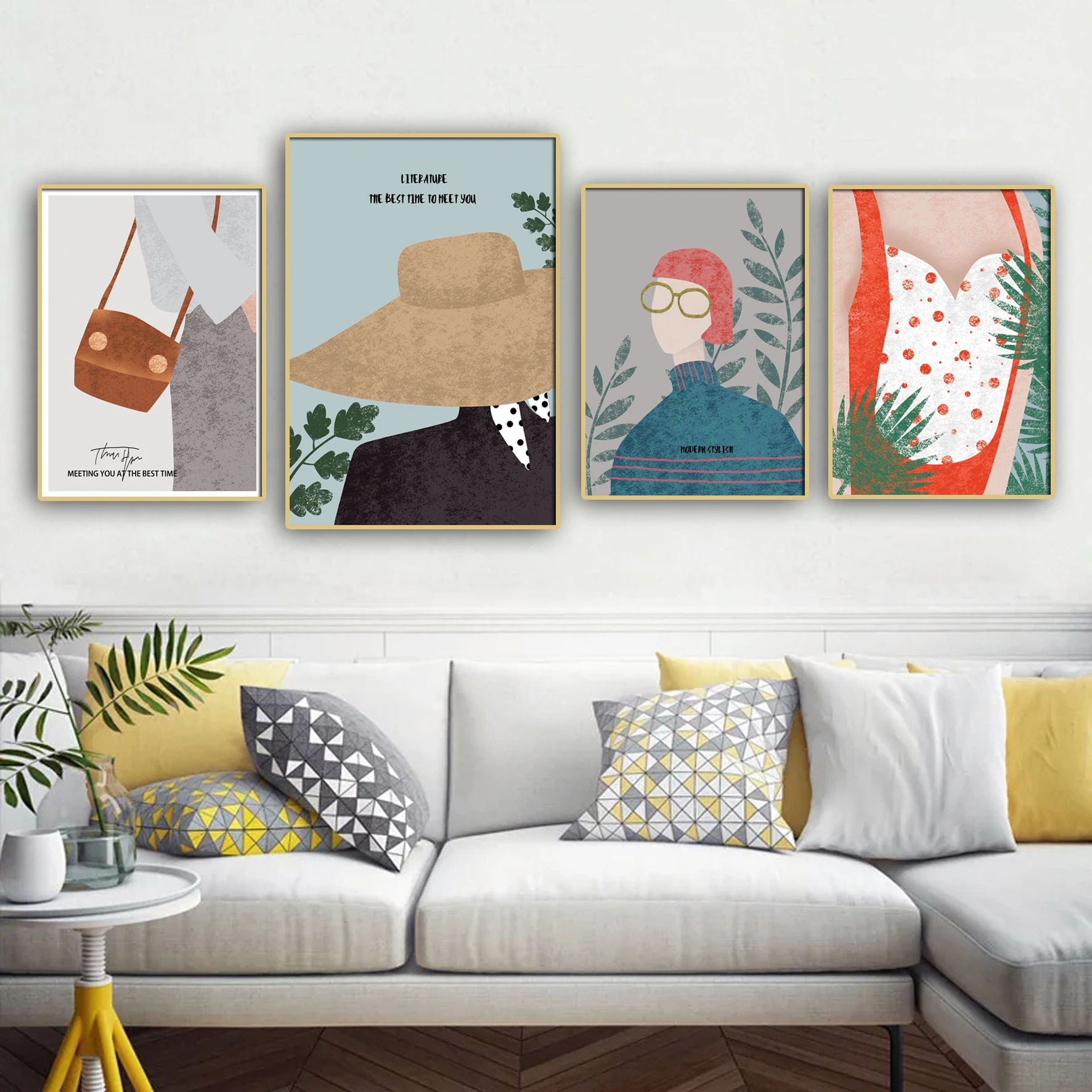 Indie Fashion Girl Poster Abstract Wall Art Print Modern Style Painting Decorative Picture Living Room Hallway Decoration | Дом и сад
