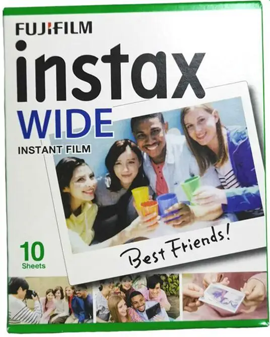 10-100 листов Fujifilm Instax Wide White edge+ Rainbow+ Black films для камеры моментальной печати Fuji 300/200/210/100/500AF - Цвет: 10 wide white edge