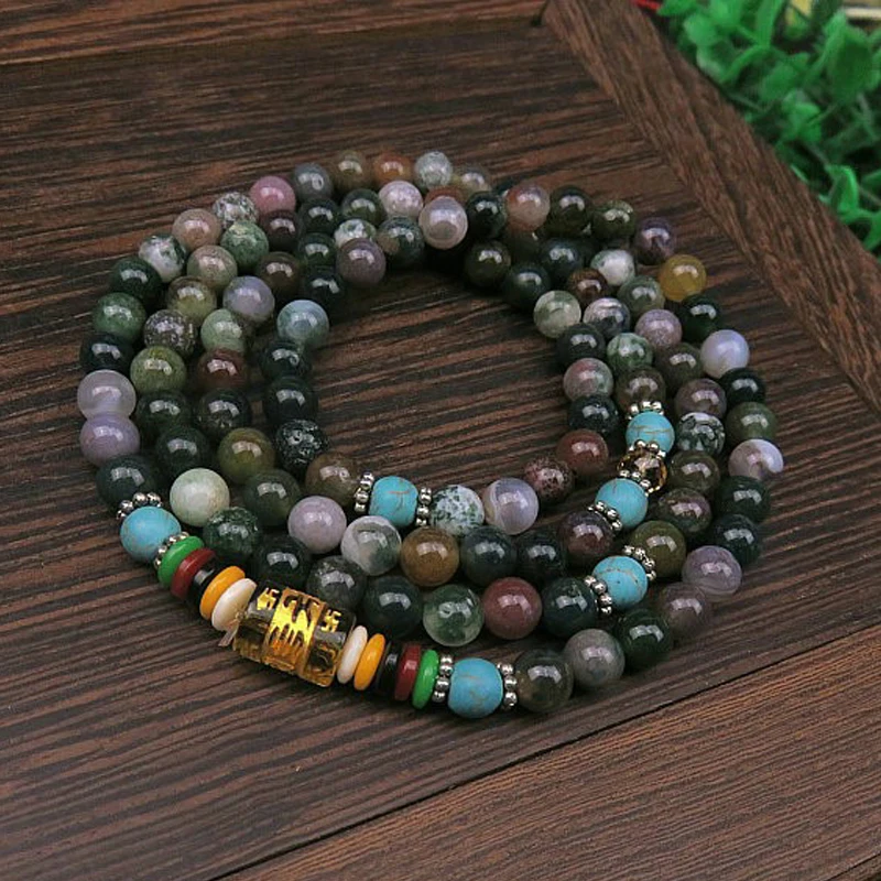 Ручной работы 2019 mutil слоев со вставками из натурального камня браслет молиться